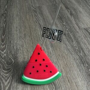 PINK Victoria's Secret Watermelon Slice Cup with Straw